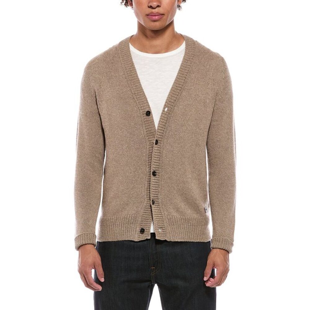Isaia Mens  Cashmere-Blend Cardigan, Brown